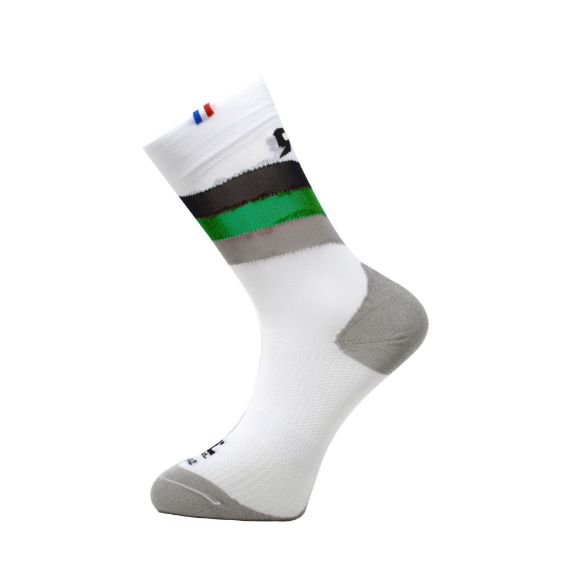 Afbeeldingen van paar Rafa'L sokken Stripes White Black Green  / 39-42